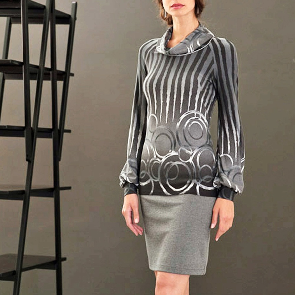 COWL NECK TUNIC STRETCH MADE IN EUROPE S